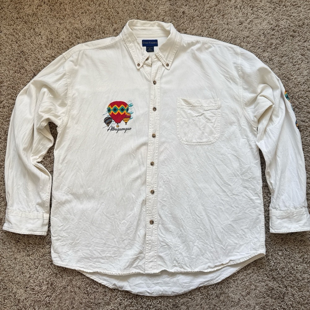 Vintage 90s Albuquerque Hot Air Balloon Shirt - XL - 100% Cotton Cross Country